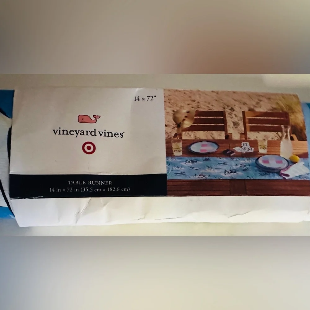 Vineyard Vines for Target Table Runner Island Scene 100% Nautical Beach Theme